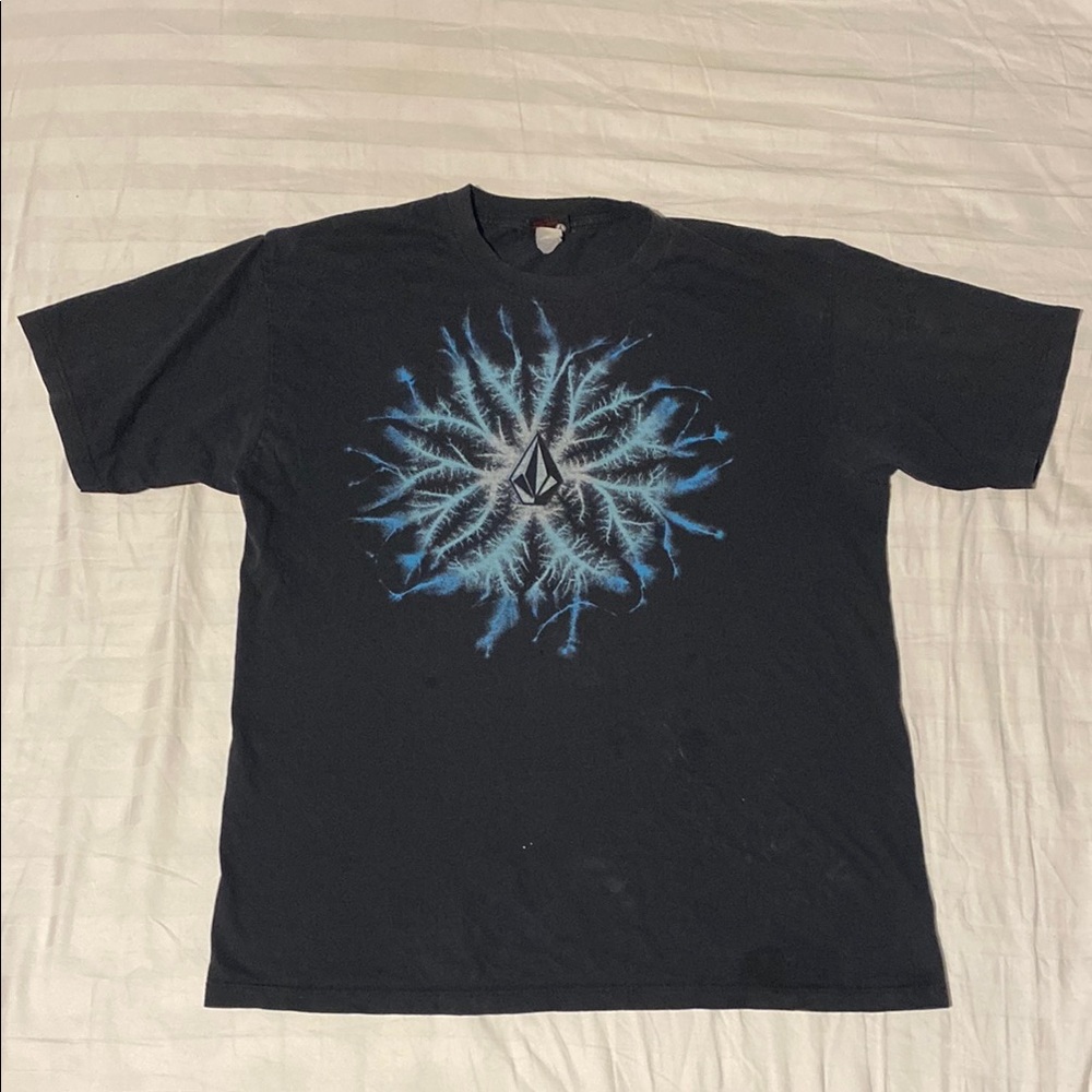 Volcom Black and Blue Short Sleeve Tee with Graphic Design